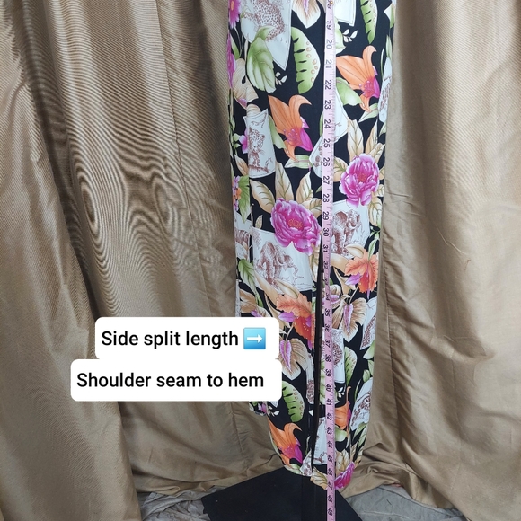 Vintage Caroline Kendrick black jungle print maxi dress size 10 - Picture 4 of 11